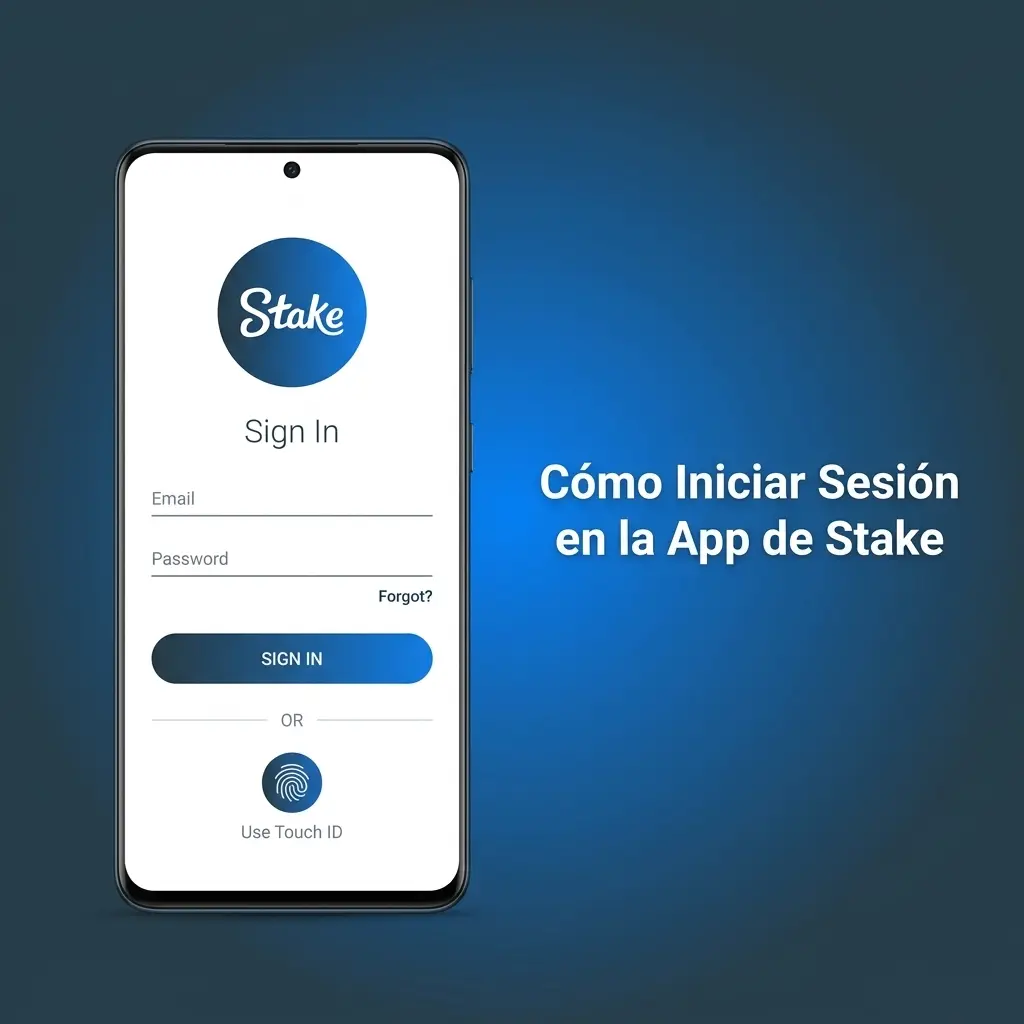 Pantalla de inicio de sesión en la app de Stake con campos de usuario, contraseña y verificación 2FA en Argentina
