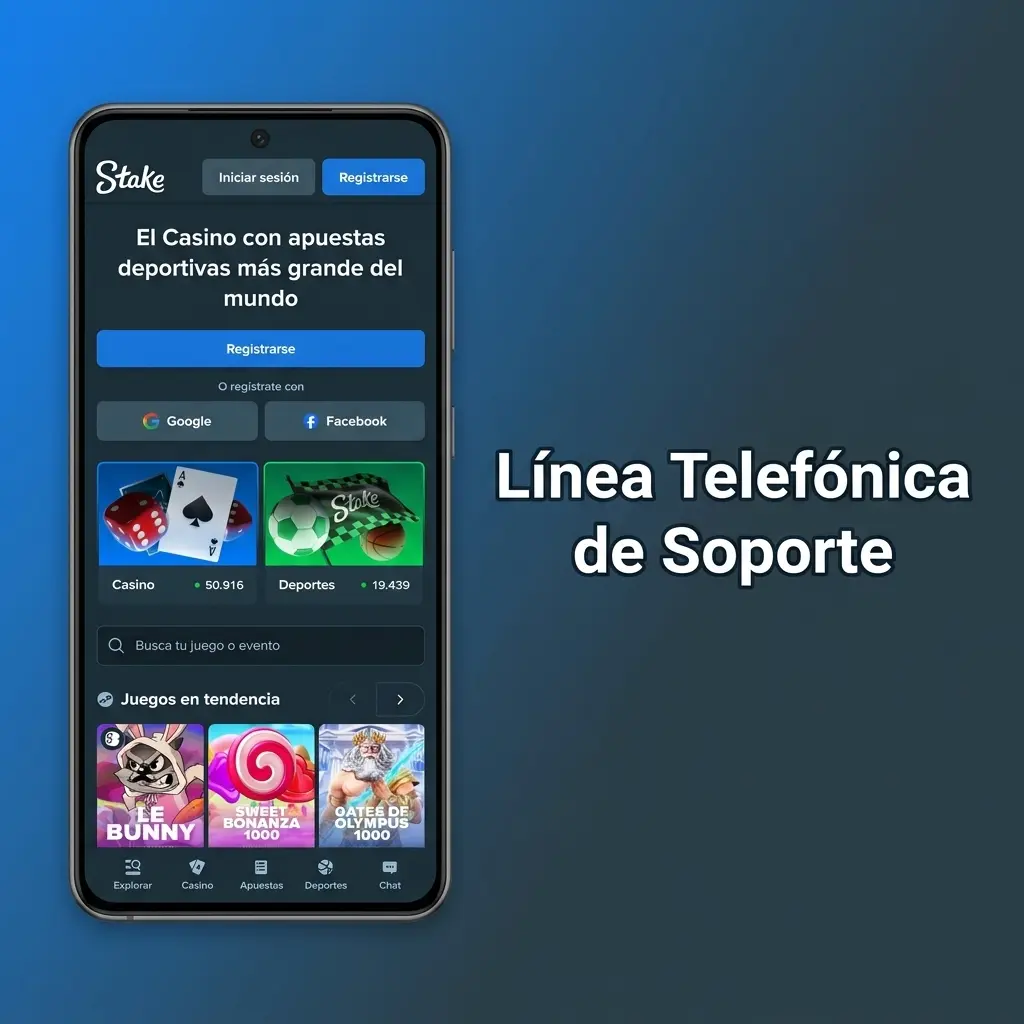 Línea telefónica de soporte Stake.com para consultas complejas, verificación de identidad y cuentas VIP con espera de 3 a 5 minutos