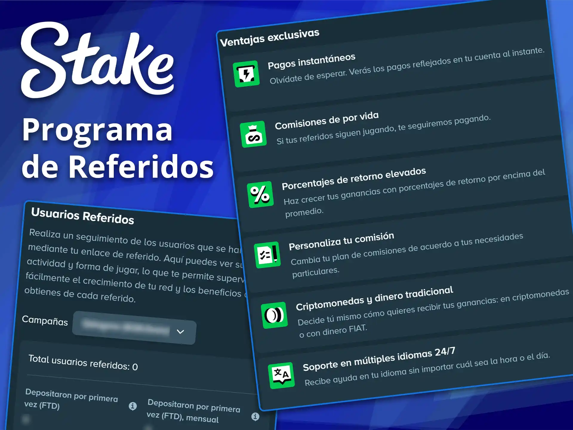 Invite a sus amigos y obtenga comisiones a través del programa de referidos de Stake.