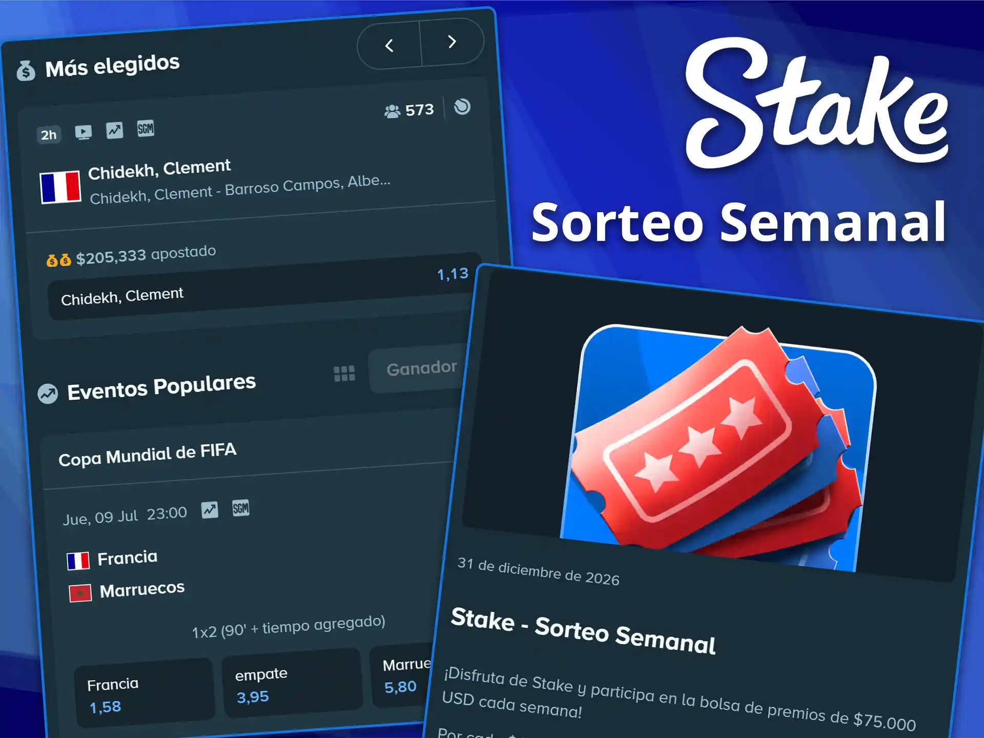 Participa en el sorteo de una parte del gran premio en el sorteo semanal de Stake.