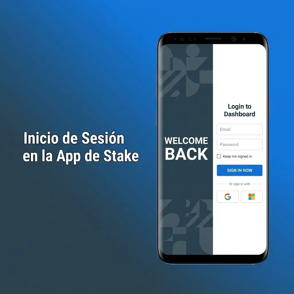 Pantalla de inicio de sesión en la app de Stake con formulario seguro y autenticación 2FA en Argentina