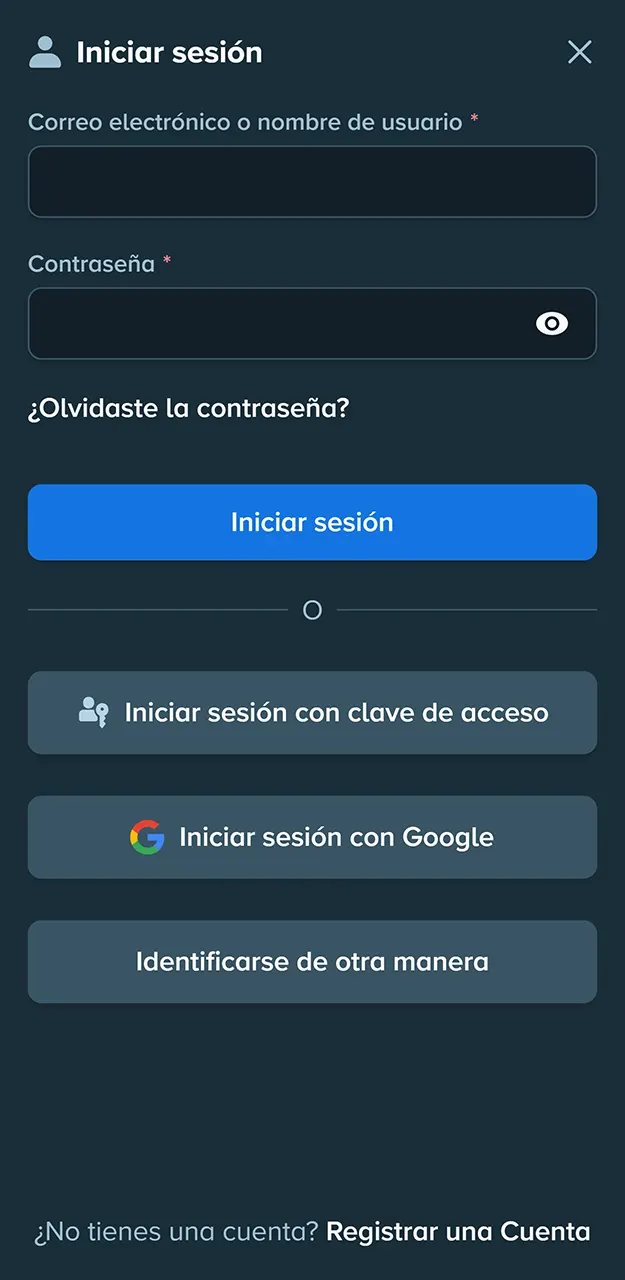 Ingrese sus credenciales de usuario e iniciá sesión en tu cuenta de Stake.
