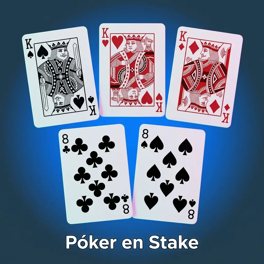 Jugadores en mesa de póker online en Stake con variantes Texas Hold'em y Omaha disponibles 24 horas