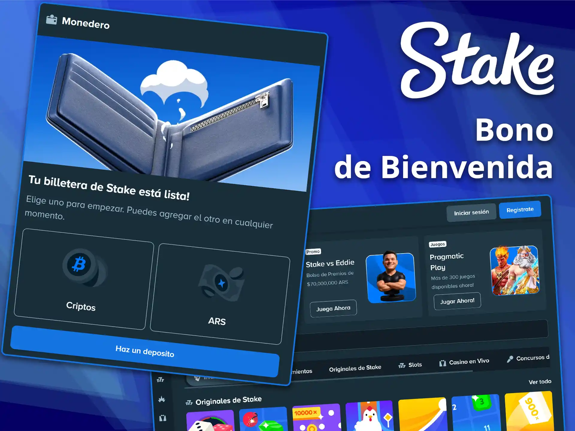 Multiplica tu primer depósito activando el bono de bienvenida de Stake.
