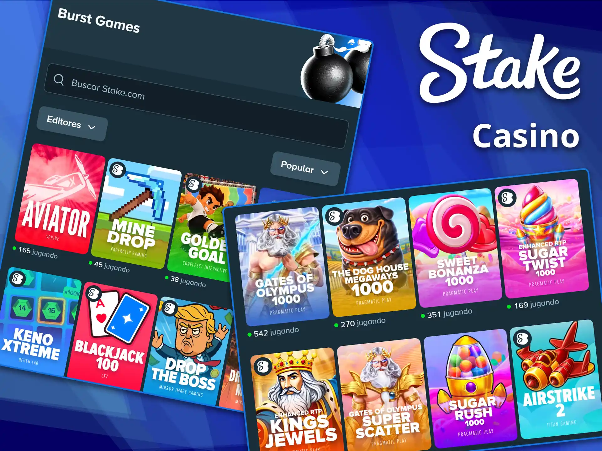 Elige uno de los juegos más populares del casino Stake