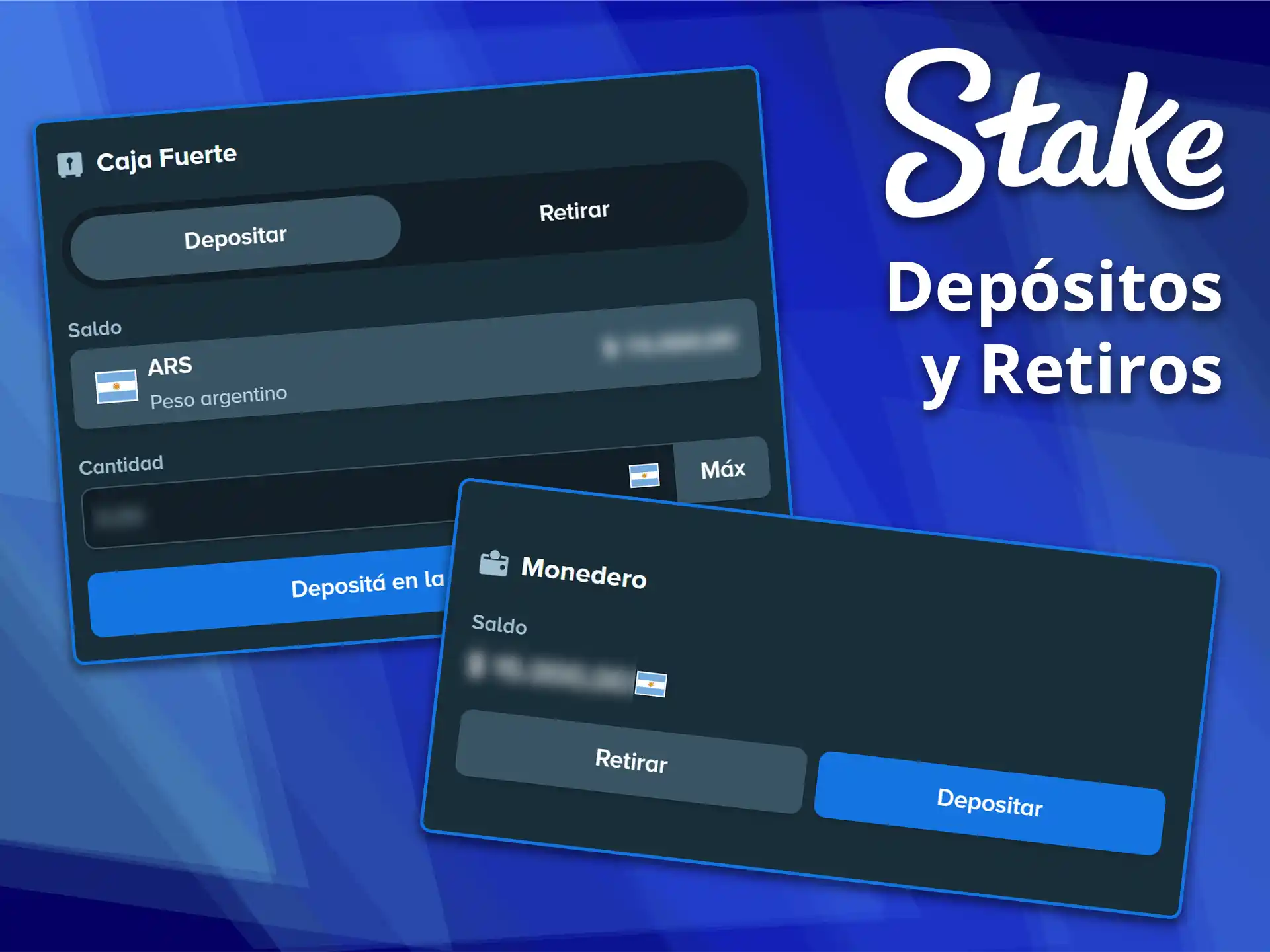 Gestione sus transacciones de forma segura con los depósitos y retiros instantáneos en Stake.