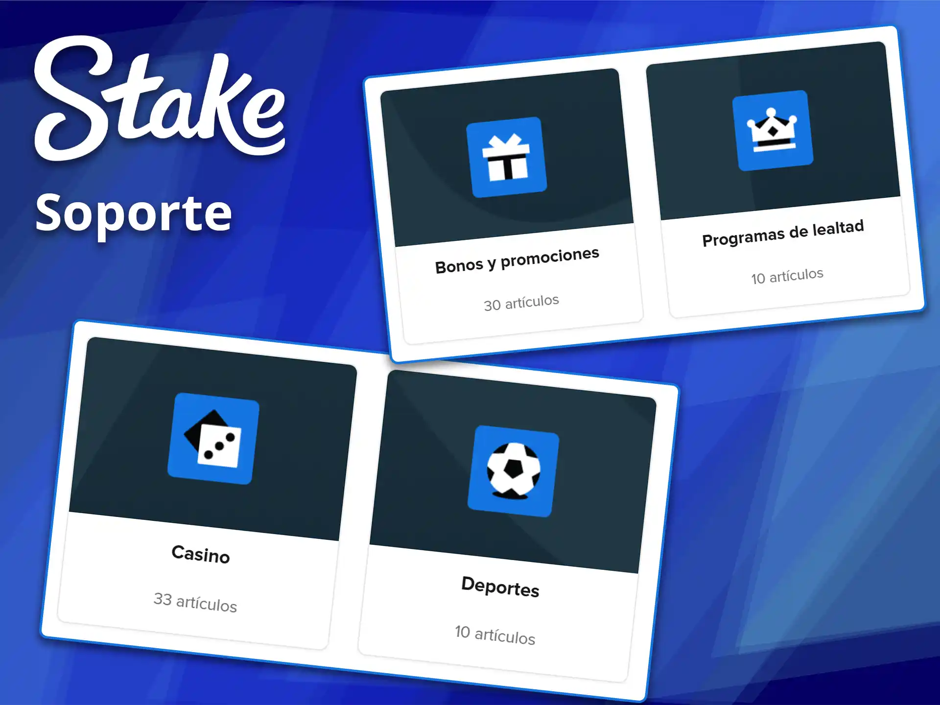 Resuelva sus dudas en cualquier momento gracias al soporte disponible las 24 horas en Stake.