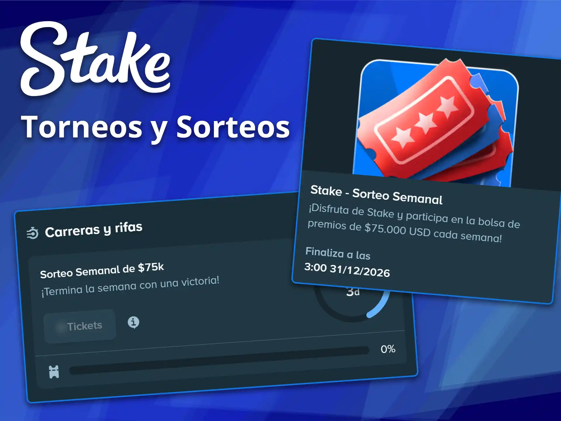 Participe por grandes premios en los torneos y sorteos en Stake.