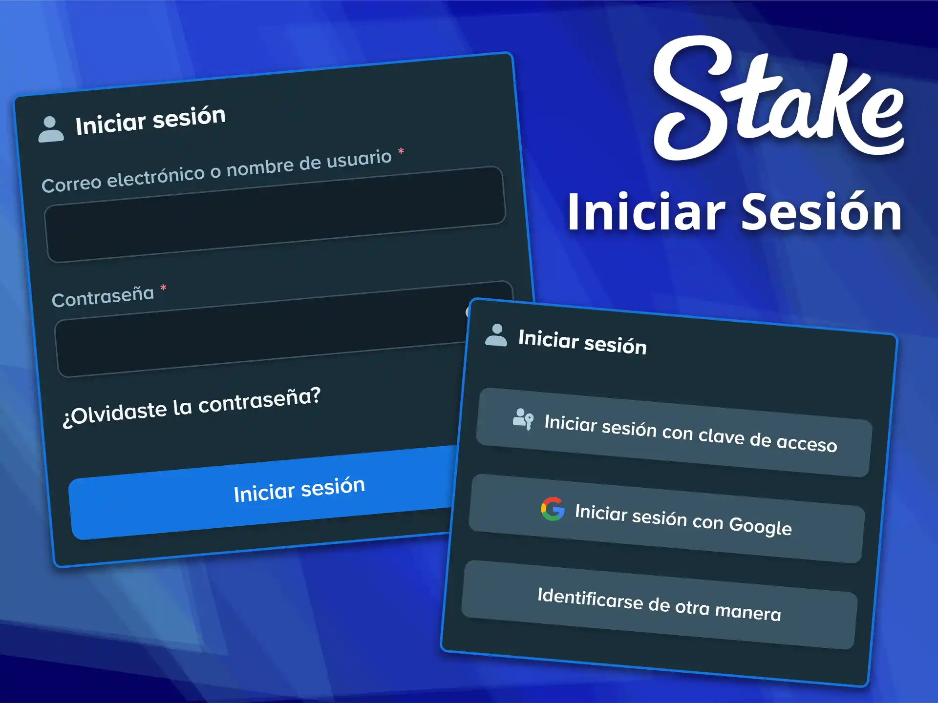 Acceda a su panel de control al iniciar sesión en tu cuenta de Stake.