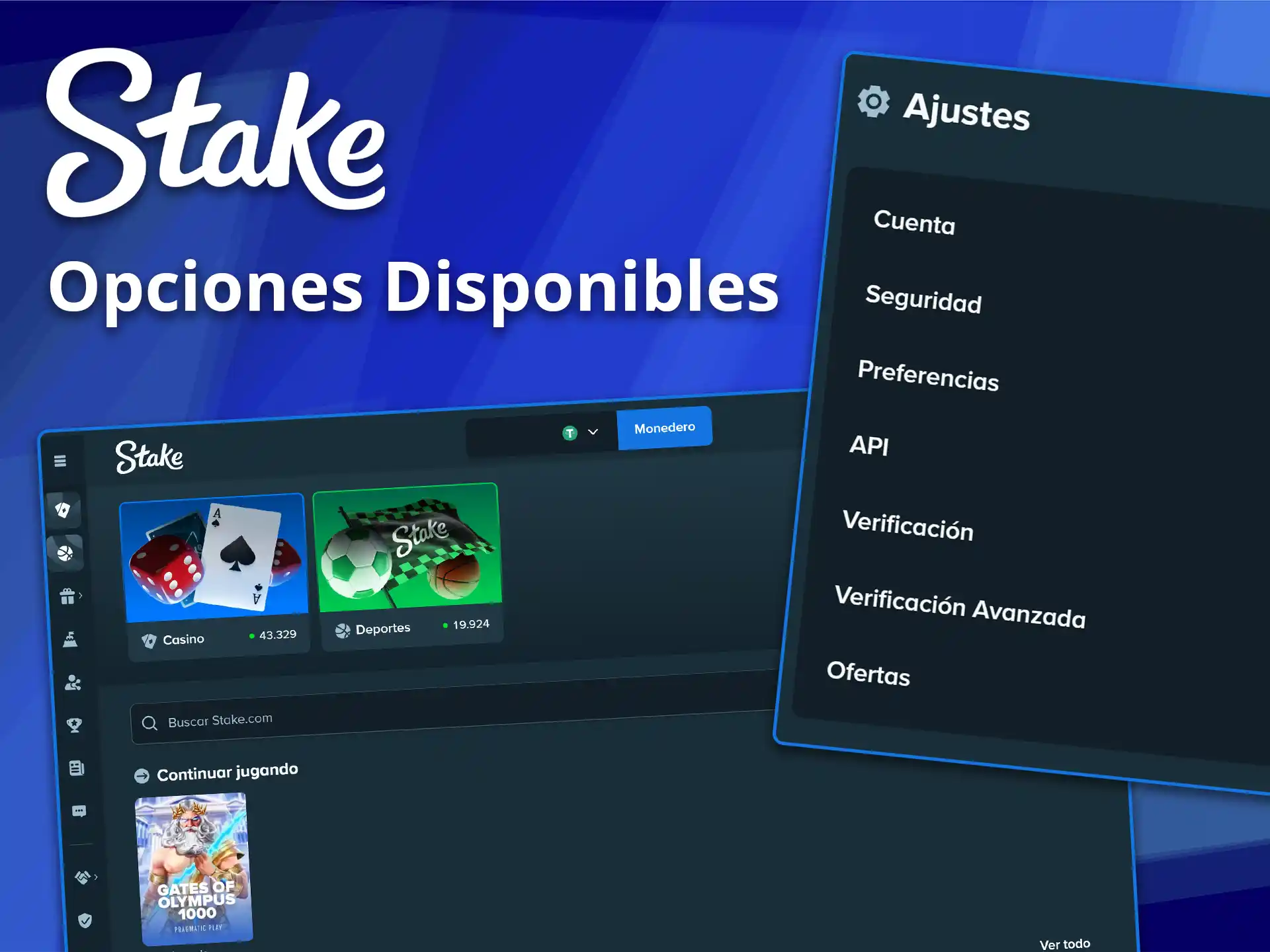 Gestione su perfil y configure tu cuenta en Stake.