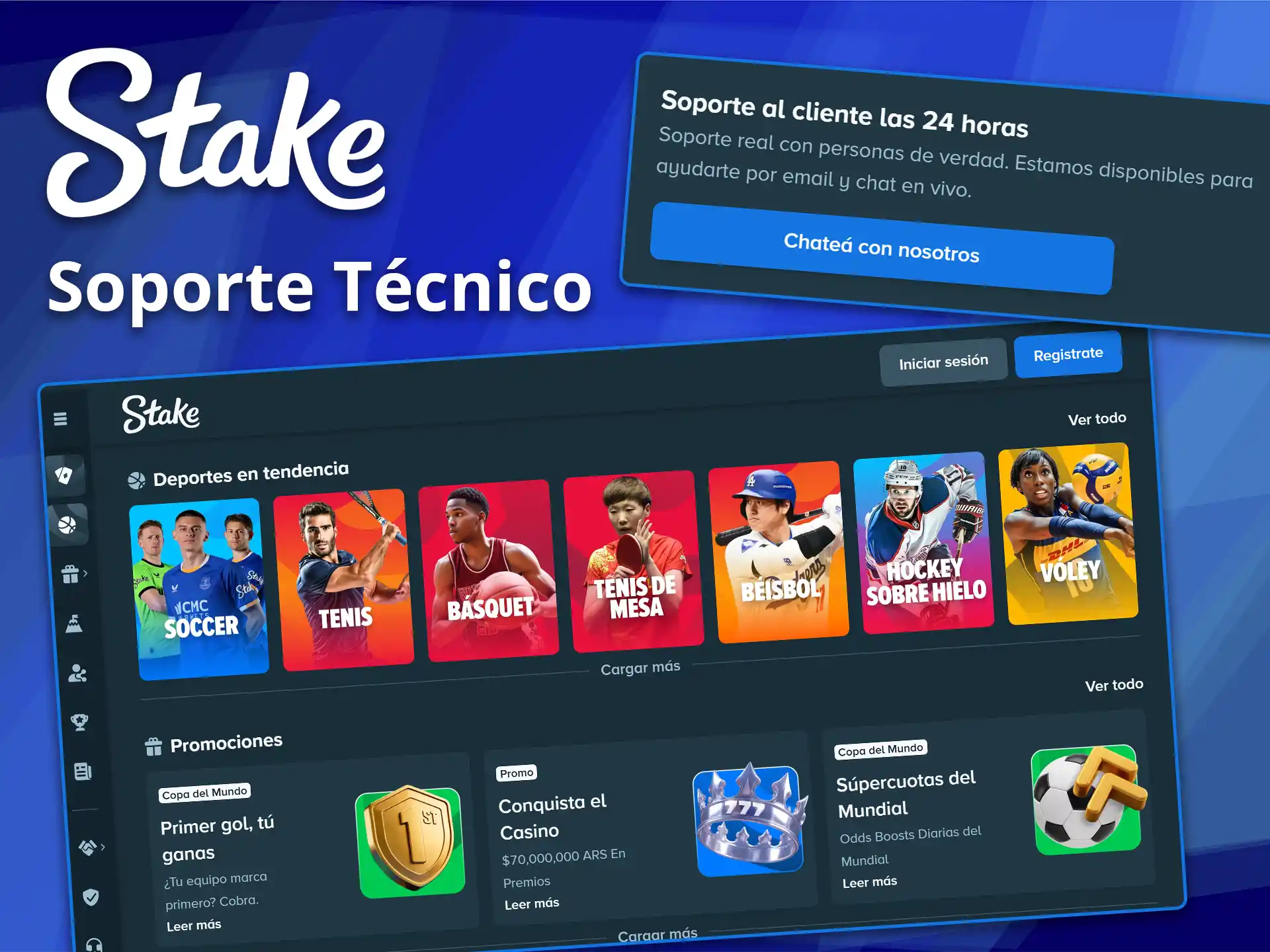 Resuelva problemas de la plataforma con el soporte técnico especializado de Stake.